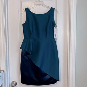 Halston Heritage Cadmium and Navy Cocktail Dress, NWT